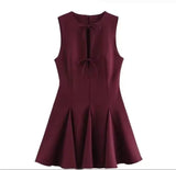 Fongt Homemade New Women's Classic Wide-Swibted Bow Dress 4661/316