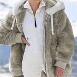 Fongt Hot New Autumn And Winter Loose Plush Multi-Color Hooded Coat Woman
