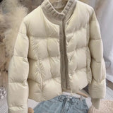 Fongt Autumn And Winter Women's Fashion Small Fragrant Knitting Splicing Short Thicket Warm Leisure Temperament Cotton Jacket