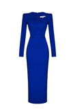 Fongt New Women's Autumn New Horn Long-Sleeved Belt Dress Fashion Temperament