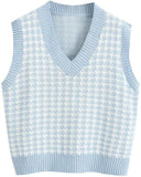 Fongt And Winter New Women's Thousand Bird Case Knitting Vest V Neck Sleeveless