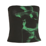 Fongt New Summer Women's Wear Bump Color Slim Bottom Inside The Sexy Heart Open Shoulder Wipe Chest Crop Vest-Outfit