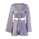 Fongt Fashion Horn Sleeve Skirt New Strap Long Sleeve A Long Sleeve Waist Set