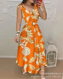 New E-Commerce Blue Lace Dress Female Non-Positioning Printing With Belt In Stock-Outfit