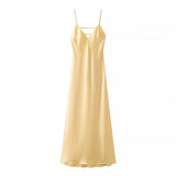Fongt Homemade New Women's Dresses Classic Silk-Shythm-In-Sense Flute Sling With A Dress
