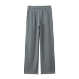 Fongt Waist Wide Leg Double-Layered Leisure Trousers 2025 Spring And Summer New Women's Rope High Waist Folding Broad Leg Trousers