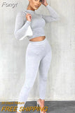 solid women two piece set crop top long sleeve leggings bodycon sexy streetwear fitness outfit tracksuit 2023 co
