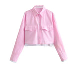 Fongt Women's Clothing Explosion Fashion Collar Long Sleeve Single Buckle Shirt