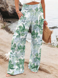 Fongt Spring And Summer New Four Seasons Of Leisure Wide Leg Trousers Print Burst Loose Trousers Women