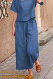 Women Summer Casual Loose Streetwear Outfits Sleeveless O Neck Tops Long Pants Set Female Solid Matching Two Piece Set 2023