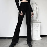 High Waist, Retro, Thin, Straight Horn Trousers, 2024 Autumn New Fashionable Casual Trousers-Outfit