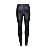 Futuristic Peach Hip Tight High Waist Leather Zipper Motorcycle