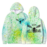 Hoodies Tokyo Revengers Valhalla Neon Emblem Print Oversized Sweatshirt Tie Dye Anime Manga Tokyo Revengers Hoody