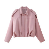 Fongt New Velvet Texture Effect Bomber Jacket Jacket