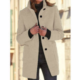 Fongt Autumn And Winter Retro Button-Collar Hair Coat Women's Clothing