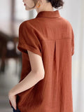 Fongt Commuting Short-Sleeved Shirt For Women In The Summer Of 2025 New Casual Relaxation Texture Shirt Design Top