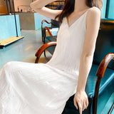 Womens Summer New Chic Fit Tender Sweet Pleated Spaghetti Trendy Soft Simple Solid Korean Style Elegant Vintage Pure