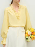 Fongt Temperament Lace Lace V-Neck Shirt Women's Spring 2025 Design Sense Niche Elegant Loose Coat