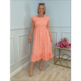 Fongt Summer Explosion Lady Print Floral Elegant Dress Holiday Dress