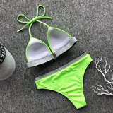 Neon Green Micro Bikini 2022 Sequin Strap Black Push Up Padded Swimsuit Women Leopard Bathing Suit High Waist