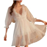 Fongt Three-Dimensional Flower Girl With Pyjamas Pyjamas Slings French Romantic Vacation Pyjamas Ambience Pyjab Homewear