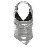 Fongt New Summer Sexy Hot Girl Small Street Personality Show Thin Slim Hanging Neck Top-Outfit