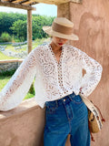 Fongt Spring And Summer Cotton Embroidery French White Shirt Women Long Sleeve Design Shirt Women Shenzhen Oil Women's