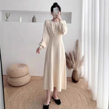 Fongt And Winter Goddess Fan Sweater Dress 2025 New Female Waist Thin French Style Knitted Dress Dress Dress Dress Dress