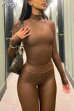 Women Sexy Y2K Clothes 2 Pieces Long Sleeve Bodycon Skinny Bodysuit High Waist Long Pants Matching Set Club