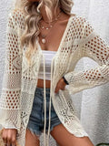 Fongt Sexy Knitted Hollow With Cardigan Bikini Beach Burqa Coat Women's Clothing