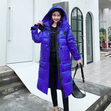 Women's Shiny Down Cotton Coat 2022 New Winter Korean Thick Warm Turtleneck Parka Loose Slim Hooded Jacket