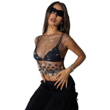 Fongt Seller Insebay Sexy Fishnet Beads Hanging Pendant Vest