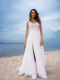 Fongt New Lace Chiffon Dress Ball White Evening Dress Open Dress