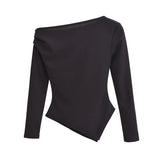 Fongt New Asymmetrical Elastic Repair Fashion Blouse 3644328