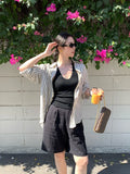 Fongt Xixi 2025 Spring And Summer New Simple Temperament Pure Knitted Bottom Sling Vest Women 89236