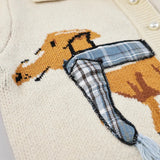 Puppy Pattern Cardigan-Outfit