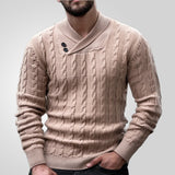 Fongt Men's Spring And Autumn Thin Knitted Shirt Collar Classic Twisting Hooded Sweater