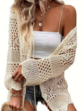 Fongt Beach Knitted Jersey In Summer 2025 Sexy Solid Color Knitted Beach Swimwear Shirt Sunscreen Cardigan