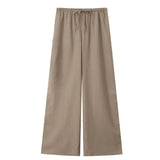 Fongt Women's INS Burst Linen And Cross-Coat Fashion Trousers Set