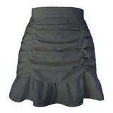 Boho Beach Skirts Summer High Waist Floral Printing Ruched Slim Short Mini Skirt A-line Bottoms Party Vacation