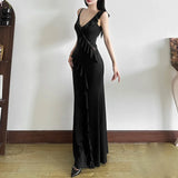 Fongt Summer New Women's Style Of French Temperament V Collar Bare Back Leaves Lace Splicing Slinging Dress