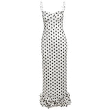 Fongt Summer Women's New French Sexy Wave Point Sling Temperament High-End Waist Repair Dress