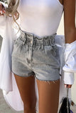 At The Market Cuffed Denim Paperbag