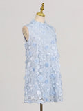 Fongt Sweet Style Dress Women 2025 Spring And Summer New Fresh Pearl Flowers Splicing Design Short