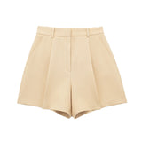 New Spring Style High Waist Shows Thin Pleated Casual Shorts 1478030-Outfit