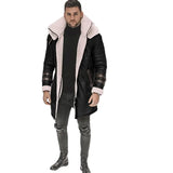 Fongt New Fur Integrated Men's Coat Black Five-Burst Thick Coat With Thick Coat Velvet