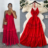 Fongt Style Niche Elegant Sleeveless Single Buckle Print Roll Dress Women Fashion Thin Dress