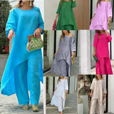Fongt Women's New Ins Fashion Solid Color Wide Leg Pants Winter Wear Women's A Set Of