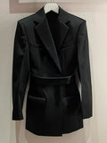 STREET Newest 2022 Designer Jacket Women's Slim Fitting Belted Blazer