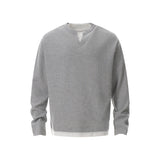 Fongt Wears Two Long-Sleeved T-Shirts For Men And Women Loosely Lazy Wind Oversize Design Sense Simple Top